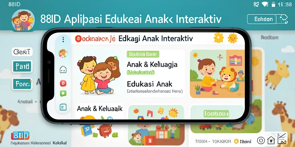 Antarmuka aplikasi 88ID yang ramah anak dan interaktif.