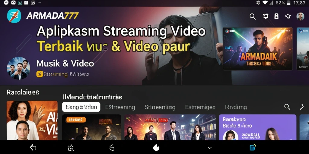Tampilan antarmuka ARMADA777 yang menarik dan fungsional untuk Streaming Video.