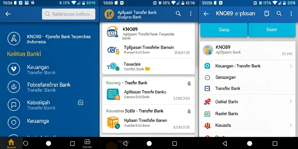 Tampilan antarmuka aplikasi KNO89 untuk transfer bank yang mudah digunakan.