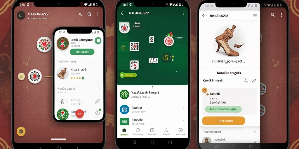 Tampilan antarmuka aplikasi Lacak Langkah MAHJONG222 yang menarik.