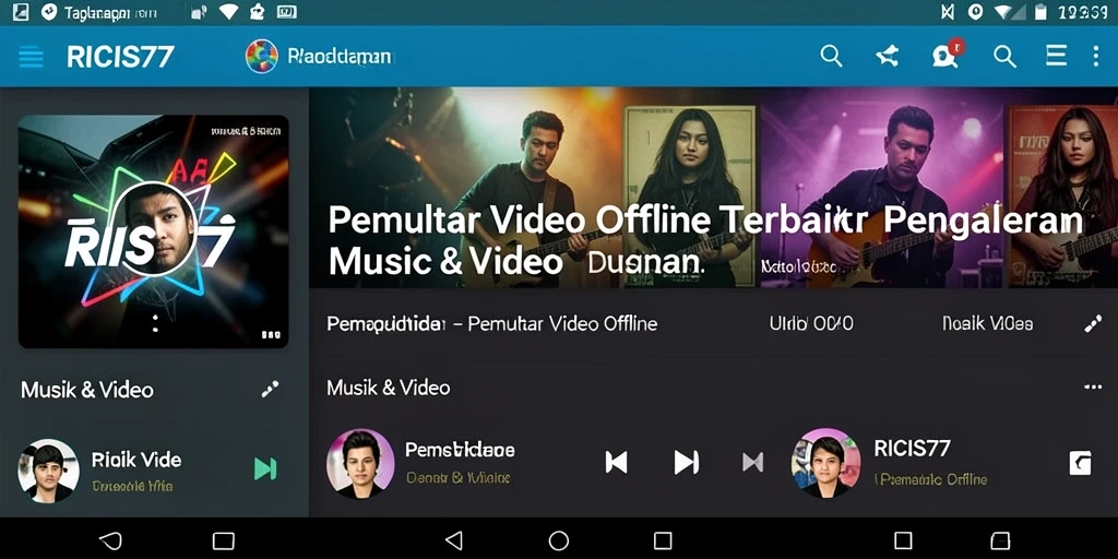 Antarmuka RICIS77 yang sederhana dengan fungsi pemutar video offline.