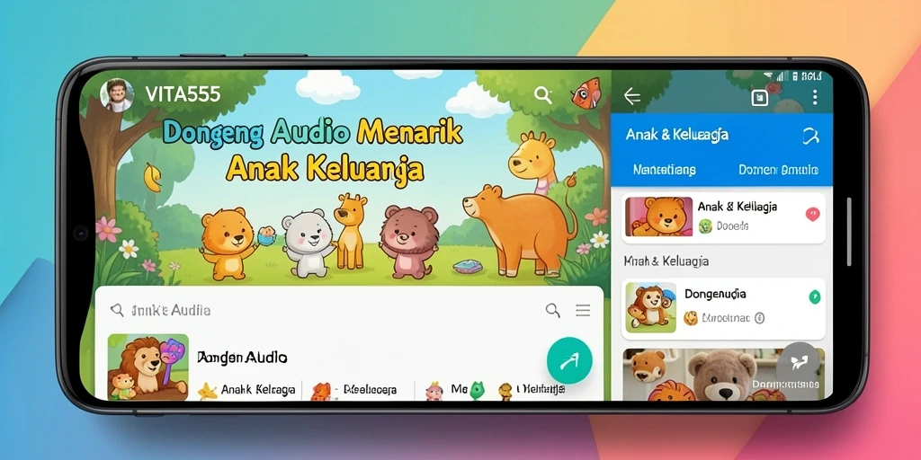 Antarmuka VITA555 yang sederhana dan mudah digunakan untuk mendengarkan dongeng.